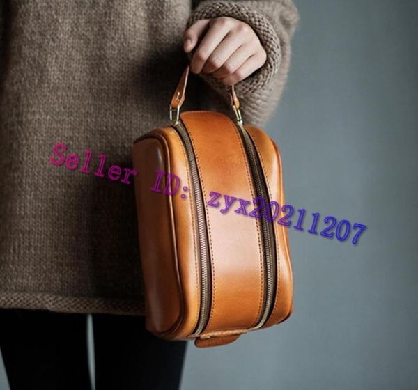 

genuine calf leather king size toiletry bag cosmetic toilet pouch zippy designer handbag2762096