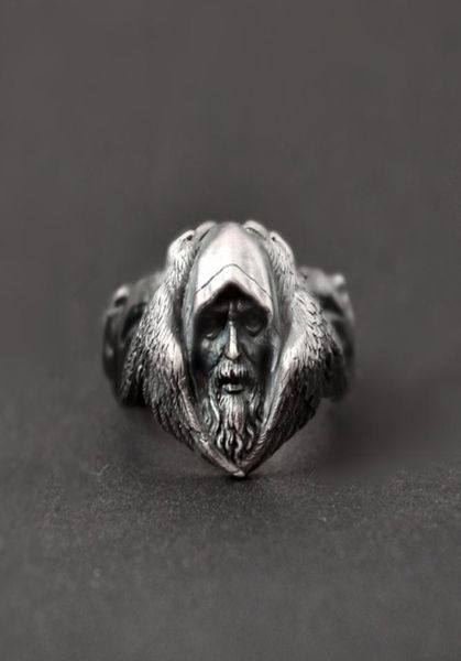 

norse mythology odin raven silver rings mens viking wolf 316l stainless steel ring scandinavian amulet jewelry7149457