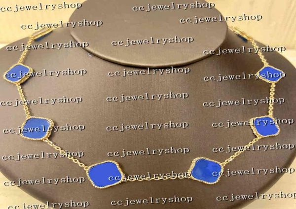 

45cmfashion classic agate four leaf clover necklace long 10 flowers pendant motherofpearl for womengirls valentine039s moth1274890, Silver