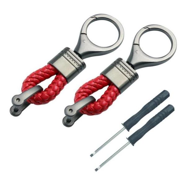 

keychains 2pcs detachable auto accessories durable anti lost car keychain pu leather interior men women ring business gift braided6107636, Silver