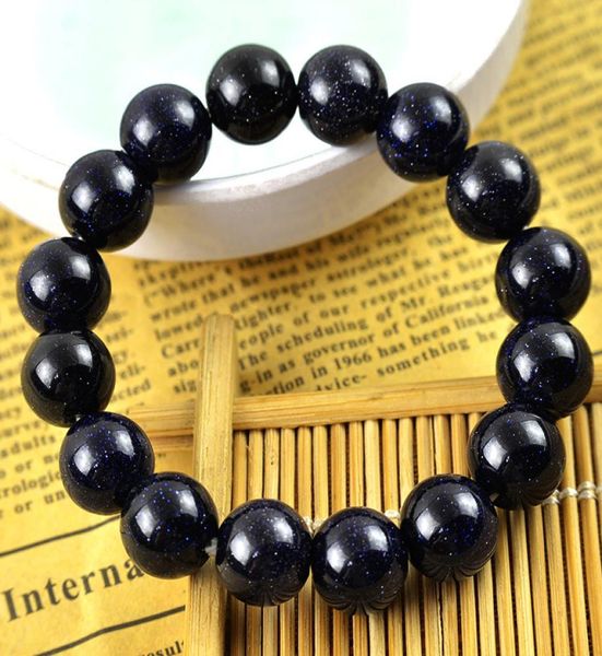 

6mm14mm natural blue sand beaded strands braceletfine gemstone beads jewelry bracelets for woman gifts factory expert desi1176296, Black
