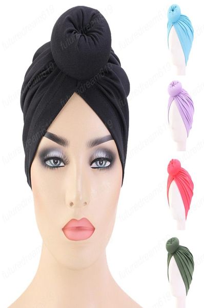 

new women knot indian hat knotted turban hat ladies chemo cap fashion women hair beanie bonnet headwrap muslim accessories4279540, Blue;gray