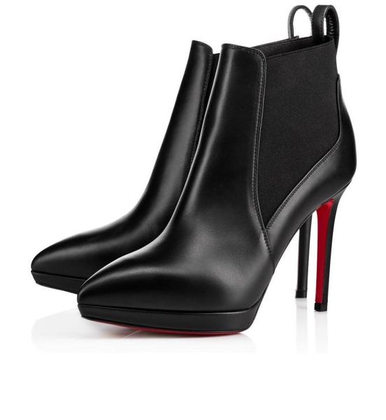 

black calfskin genuine leather boots ankle boot for women s luxury shoes sokate carnababy/hinetta style dress party s4978404