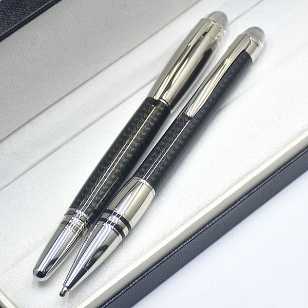 

wholesale Top High quality Black Carbon fiber Rollerball Ballpoint pen stationery office business supplies Wriig Smooth options Pens