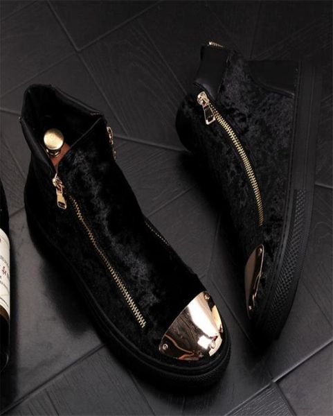 

fashion gold men velvet casual shoes italian mens dress wedding party shoes luxury handmade business loafers w2277063341, Black