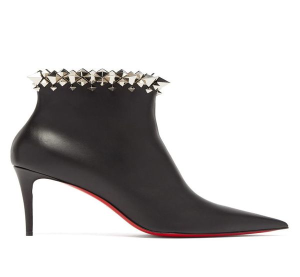 

women shoe boots firmamma studdedcuff suede leather boots high heels lady combat booties party wedding eu35436269077, Black