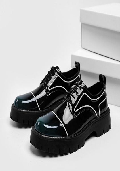 

hair stylist ankle boots for men patent leather man casual shoes gloss green thick bottom men039s dress shoes2204434, Black