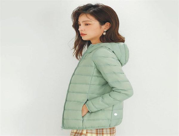 

women's yoga short thin down jacket outfit solid color puffer coat sports winter outwear 15 colors s-4xl7069404