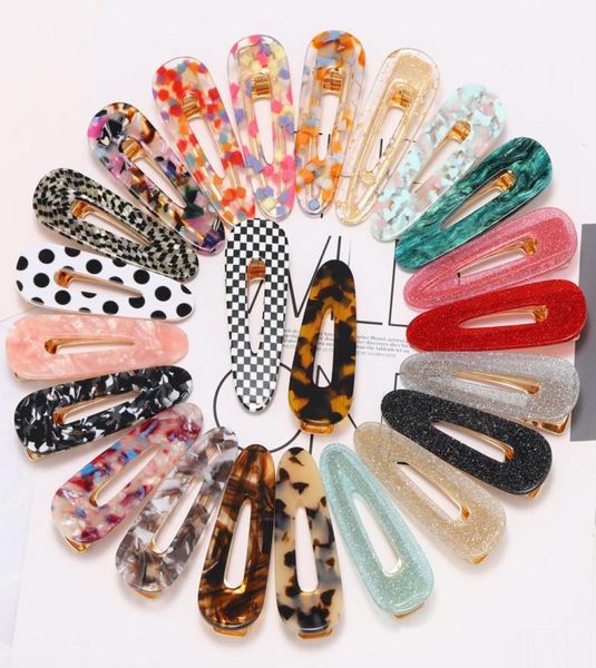 

girls hair barrettes 22 colors waterdrop acrylic triangle hairclip vintage girl women hair clips geometric snap barrette hair pins8334146, Golden;silver