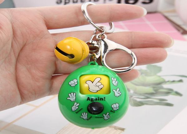 

cute keyring mora games keychain rock paper scissors play toy key chain rings jewelry charm pendant gifts doll round egg bag acces8560643, Slivery;golden