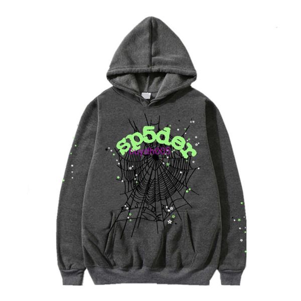 

2vaa 2023 men and women hoodies fashion spider web sp5der 55555 comforters sets hip hop sweatshirt, Black