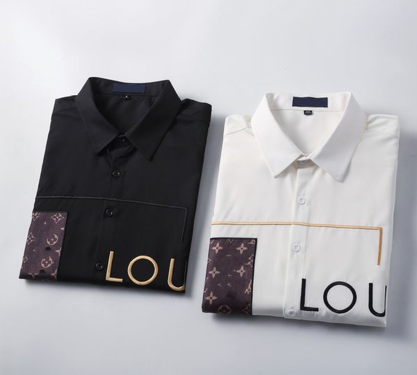 

23ss designer mens casual shirt burrerys mens classic mix and match checker print fashion brand spring summer polo business l &v shirt size, White;black