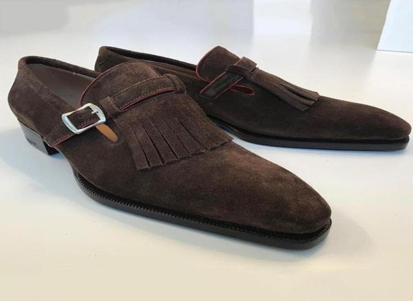 

2021 new mens tassels shoe spring autumn suede tessel side buckle dress shoes men loafers for men hg3314485955, Black