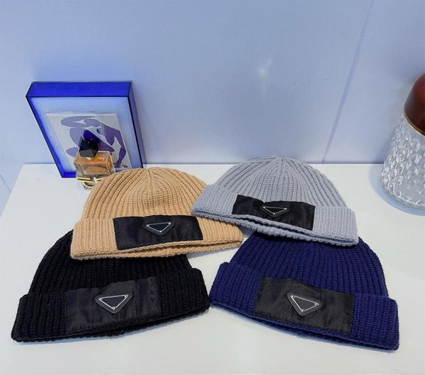 

stylish beanie cap triangular design knitted hat warm skull caps for man woman 4 colors4207933, Blue;gray