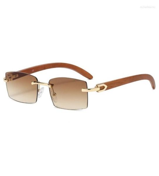 

sunglasses fashion small rectangle women rimless square sun glasses 2022 summer style female uv400 green brown2038943, White;black