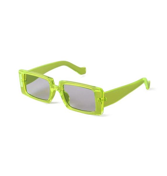 

2021 green rec sunglasses small for women brand design 90s vintage rectangular frame fashion wide sun glasses female4599643, White;black