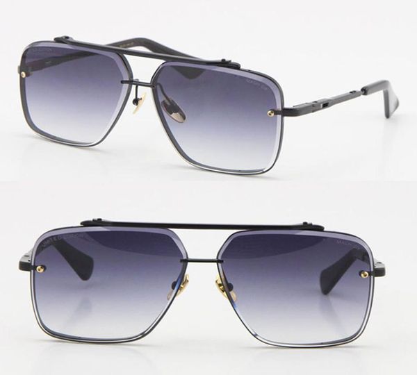 

selling men limit ed edition six metal vintage fashion sunglasses style square frameless uv 400 lens male and female black or gold5352620, White;black