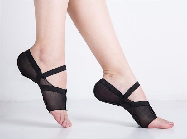 

women039s full body mesh stretch lyrical shoes ballroom latin salsa jazz practice dance pads ladies sports1342287, Black