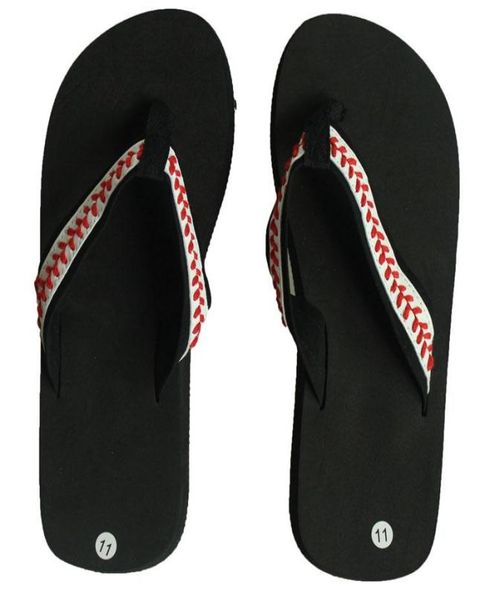 

2018 russian wold cup yellow softball stuff white baseball stitching really leather flip flop slippers sandals womens beach sports2867813, Black