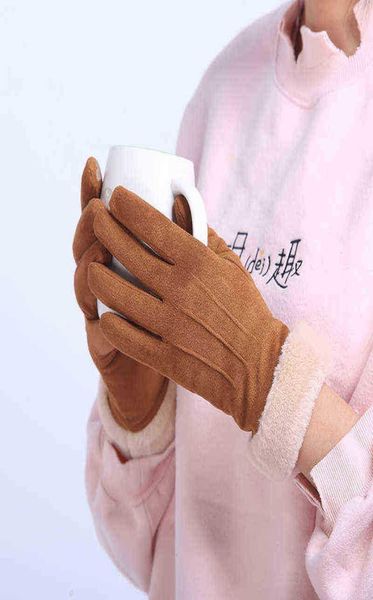 

ms new faux suede gloves to keep warm winter students more lovely han edition plus velvet touch a undertakes j2207197573331, Blue;gray