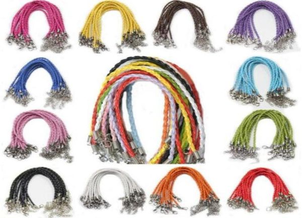 

30pcslot mixed leather braid rope hemp cord bracelets cord string rope chain clasp for jewelry making findings5263695, Golden;silver
