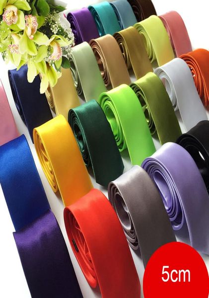 

35 colors students mens skinny 5cm solid color plain satin tie necktie wedding neck ties slim ceremony neckwear2310653, Blue;purple