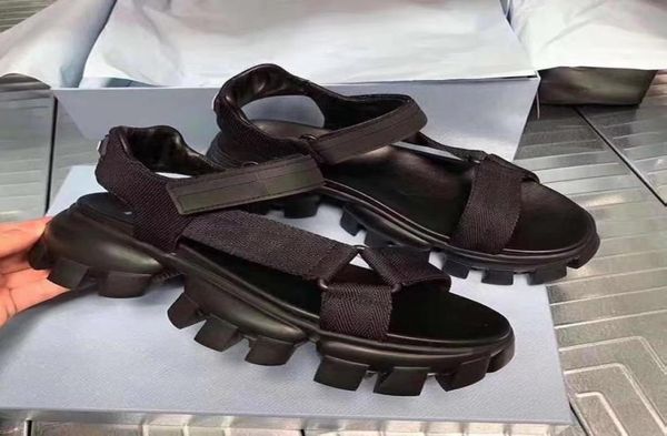 

fast sandal for women with thick round head leather flat summer 2021 size 35415209432, Black