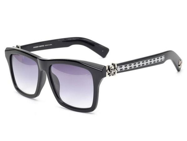 

new brand chrome eyewear new 2018 steampunk square sunglasses men punk skull all black sun glasses women brand designer retro gafa6148397, White;black