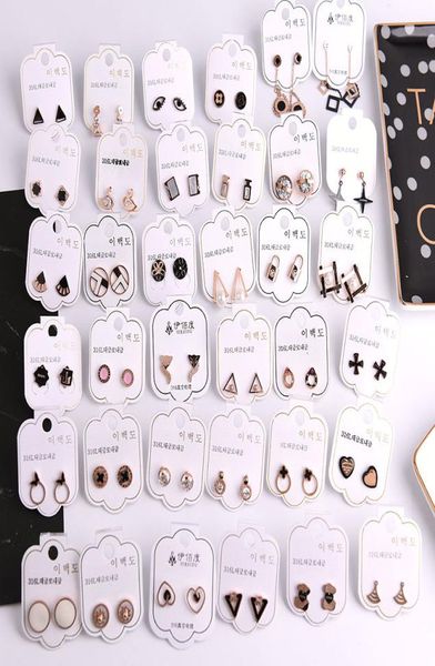 

fashion designer women earrings korean style charm earring back stud earings luxury crystal pearl earring for women girl2467103, White