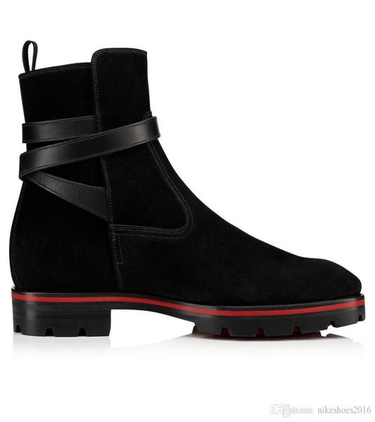 

fashion luxurious mens shoes boots for men shoes ankle boots kicko style black suede calfskin elegant men's low heels booties4704532