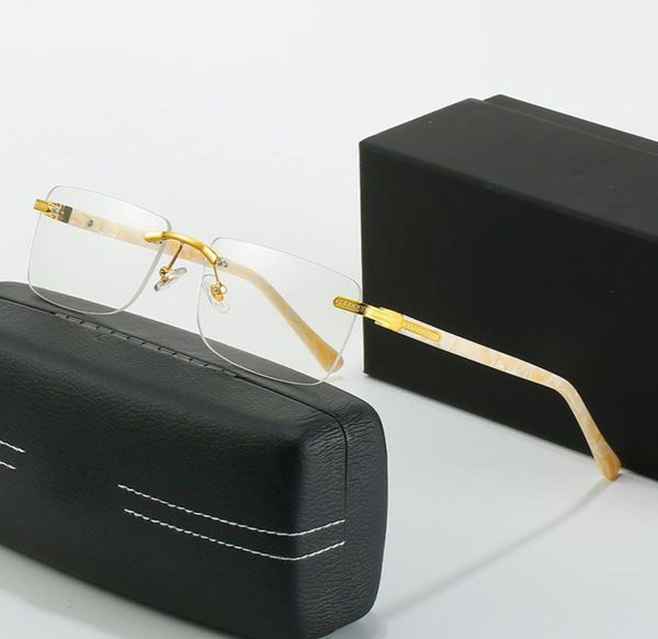 

vintage ivory arms men sunglasses 24k plating mabach luxury business male rimless blue gray red sun glasses 10color optional women2597985, White;black