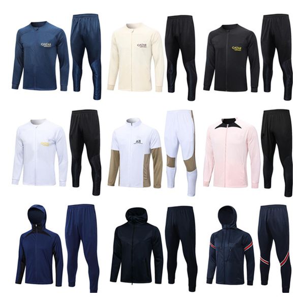 

2023 hoodie jacket tracksuits survetement 23 24 mbappe hakimi football jackets air soccer tracksuit, Black