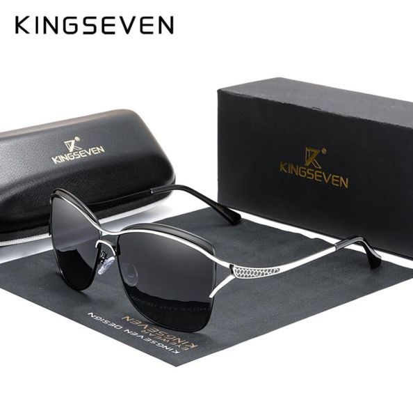 

kingseven retro womens sun glasses polarized luxury ladies brand designer gradient lens sunglasses eyewear for women female cl20094054195, White;black