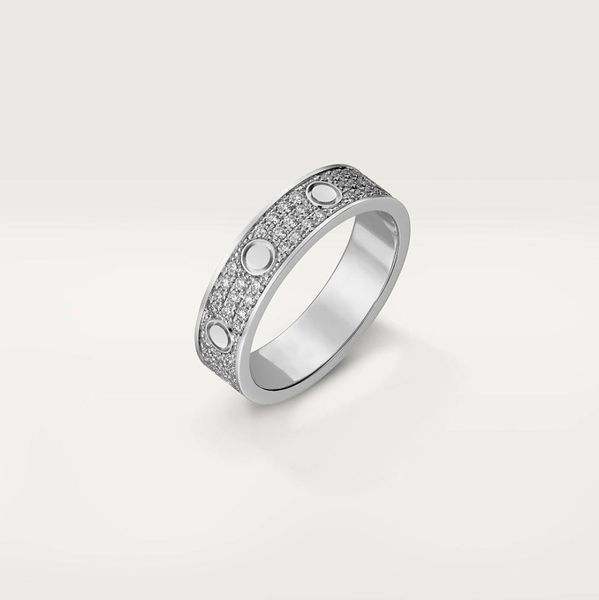 

high edition love wedding band 3 rows diamond paved rings for women men 316l titanium steel full cz paved designer jewelry aneis a4177913, Slivery;golden