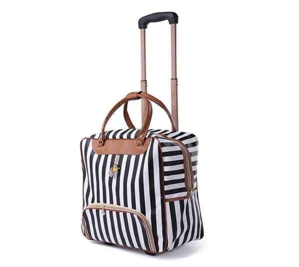 

fashion women travel business boarding bag on wheels trolley bags large capacity travel rolling luggage retro girl suitcase bag 229490022