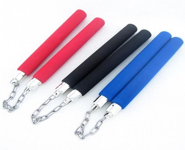 

martial art foam sponge safe fitness nunchakus nunchaku for kids children kungfu beginners training redblueblackgreen7707546