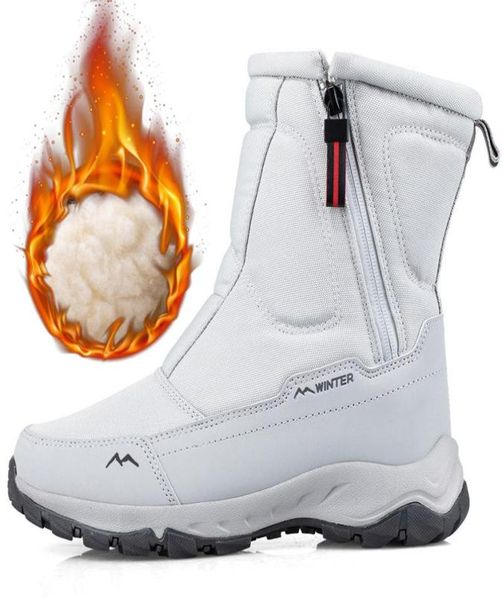 

boots women keep warm winter waterproof shoes wool plush botas female ladies outdoor hiking snow platform nonslip2632638, Black