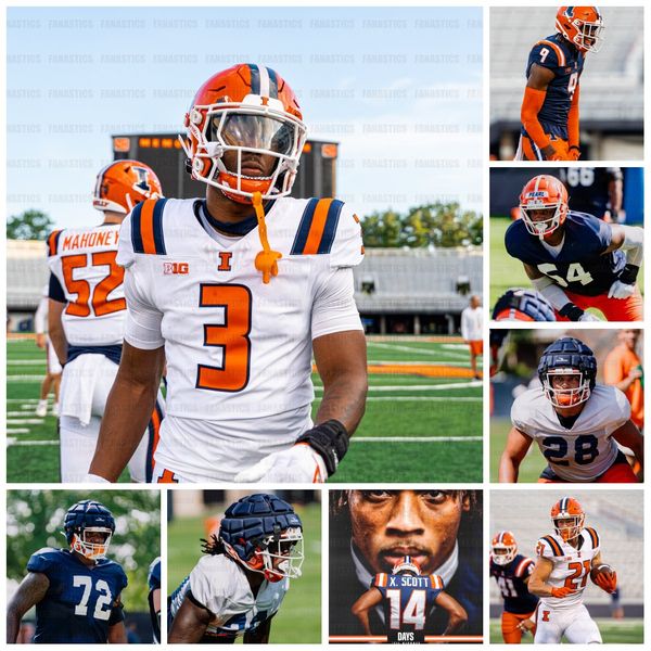 

2023-24 style illinois fighting illini football jersey jartavius martin 30 sydney brown 31 devon witherspoon illinois jerseys custom stitche, Black
