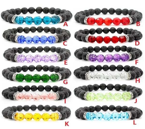

black lava stone beads bracelet essential oil diffuser bracelets volcanic rock beaded hand strings spherical crystal charms9602661, Golden;silver