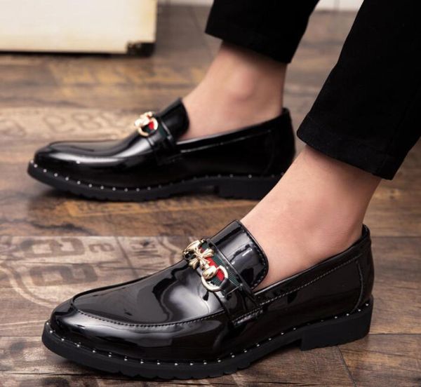 

new popular designer men rivet cross thick bottom casual flats shoes oxford male wedding dress homecoming prom loafers g1989894997, Black