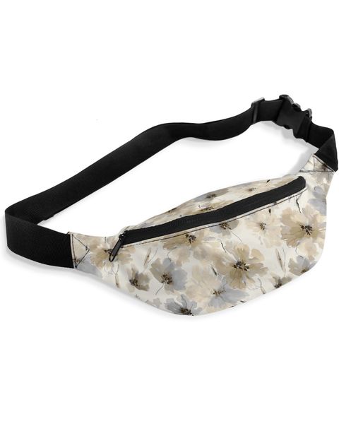 

waist bags watercolor botanical flowers texture packs for women waterproof outdoor sports bag crossbody shoulder 230905
