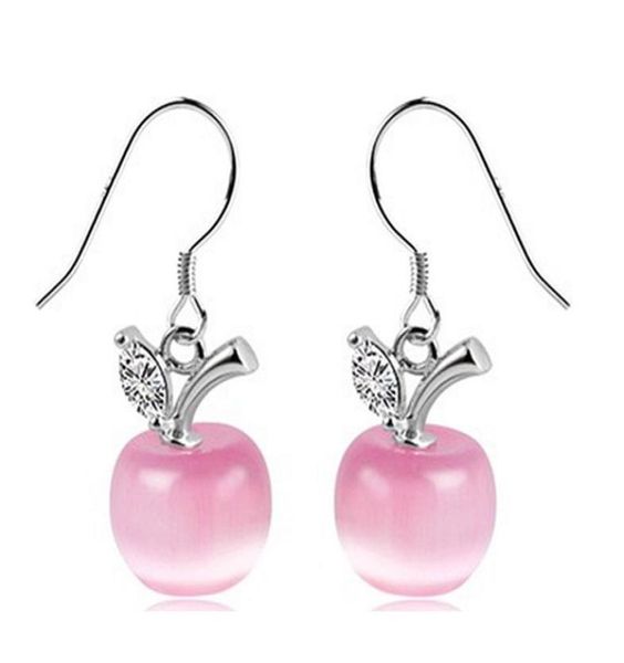 

apple opal dangle earrings fashion jewelry silver plated moonstone pendant mixed batch women girls gift jewelry5565136