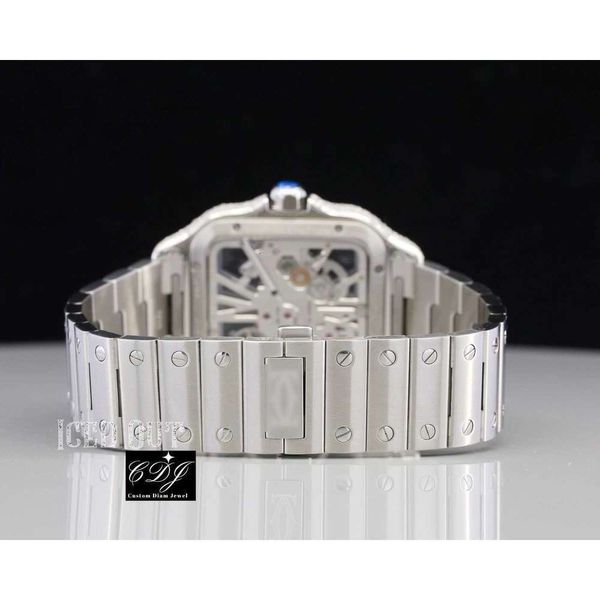 

5inr iced out diamonds lab grown watch dign stainls steel stylish custom hip hop luxury case men h, Slivery;brown