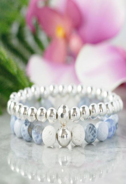 

mg1070 blue fire agate diffuser bracelet essential oil aromatherapy jewelry white lava bead hematite healing crystal breacelet2258302, Black