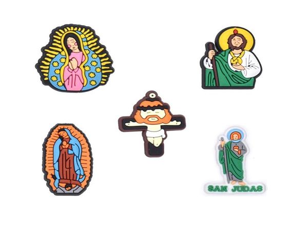 

religious shoe decoration buckle parts accessories for charms pvc pins buttons charm7584657, White;pink