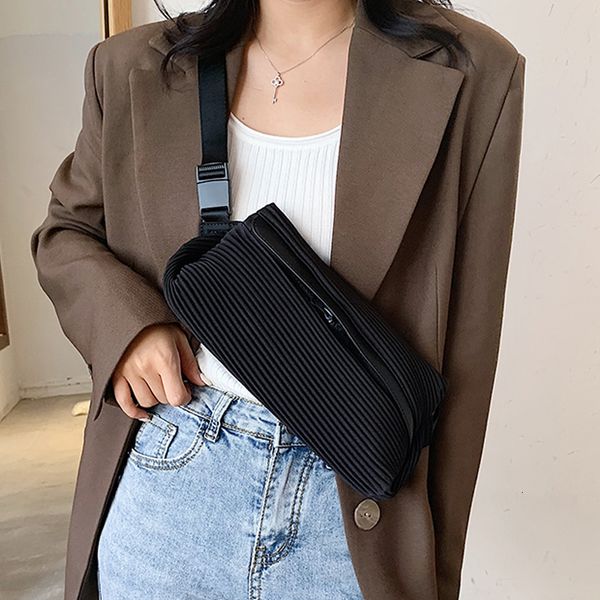 

waist bags miyake pleated summer women's crossbody bag korean fashion designer dumplings men's and handbag 230905