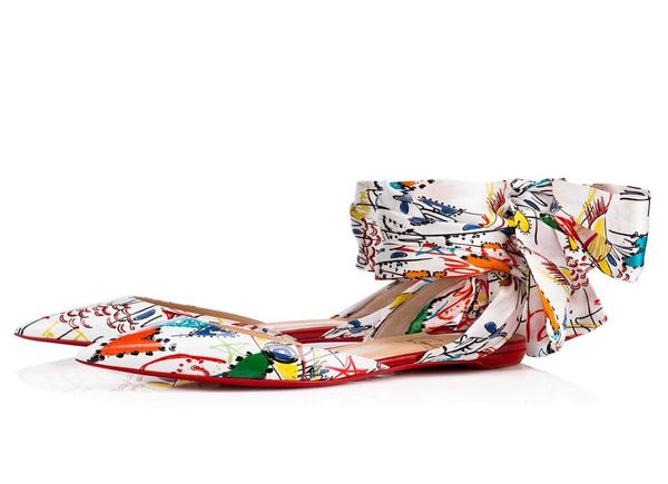 

fashion lahore flat ballerinas with graffiti patent-leather dress party point-toe ties at ankle ballet shoes2835041, Black