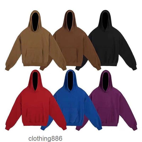 

designer kanyes classic wests luxury hoodie double layer thickened solid color mens and womens couple yzys oversize pullover sweater hooded, Black