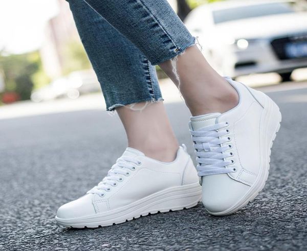 

women039s big size fitness female outdoor shake shoes height increase slim sneakers antislip sport running shoes3258969, Black;white