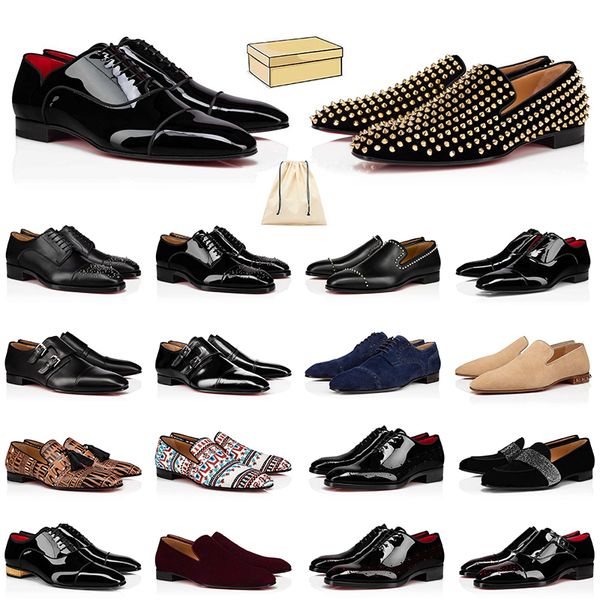 

party dress sneakers mens red bottoms casual designer shoes loafers black suede leather rivets glitter vintage bottoms men platform og origi